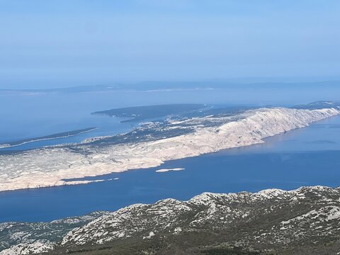 View of the Adriatic Sea and islands from the Premuzic Trail - Northern Velebit National Park, Croatia (Pogled na Jadransko more i otoke sa planinarskog puta Premužićeva staza - NP Sjeverni Velebit)