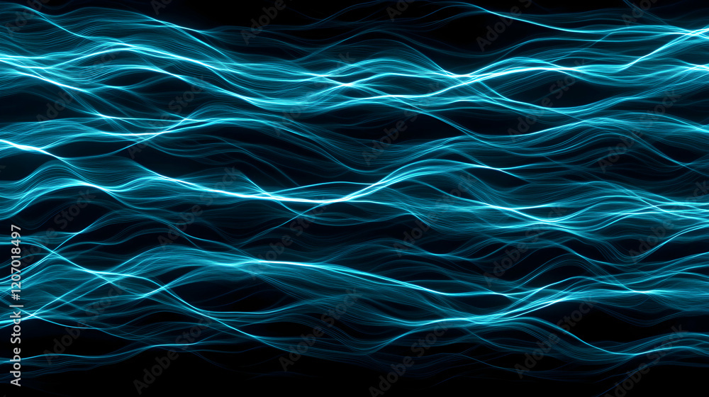 Poster abstract digital blue waves create a dynamic, flowing background, perfect for technology and modern 