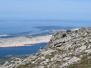 View of the Adriatic Sea and islands from the Premuzic Trail - Northern Velebit National Park, Croatia (Pogled na Jadransko more i otoke sa planinarskog puta Premužićeva staza - NP Sjeverni Velebit)