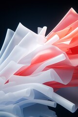 Abstract Red and White Fabric Swirls