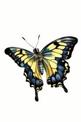 Naklejka premium the AI Image Generator, a Vibrant Butterfly Against a Dark Background
