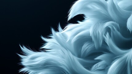Fototapeta premium Abstract swirling blue fibers, dark background, design element