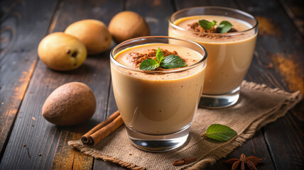 Potato smoothie with cinnamon and cream