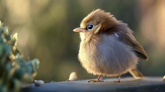 3D animation cute bird