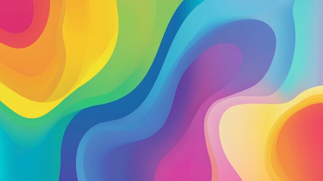 A vibrant abstract gradient background.featuring rainbow colors and fluid shapes.celebrating diversity and inclusivity.ideal for pride and equality campaigns
