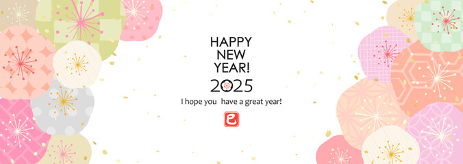 2025年　いろいろな模様の梅の花
