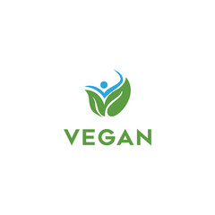 abstract vegan logo vector design