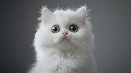 Fototapeta premium White Kitten with Big Eyes