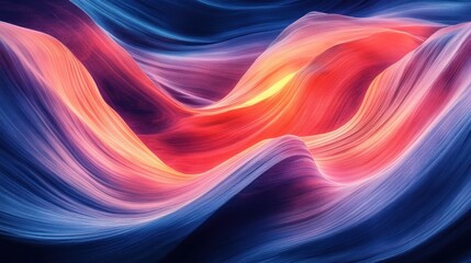 Fototapeta premium Abstract vibrant flowing waves in a dynamic interior scene