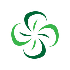 Four Leaf Lucky Shamrock Clover logo design graphic vector illustrations