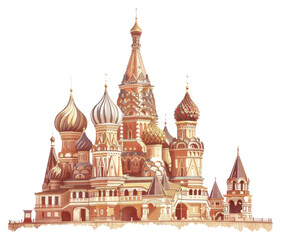 Fototapeta premium PNG Iconic Russian cathedral illustration