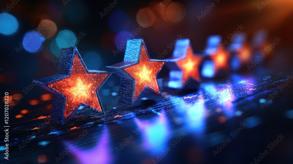 Poster satisfaction business approval a graph showing positive growth with a checkmark and five stars overl