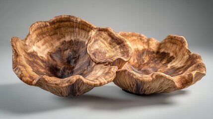 2 whole, 0.5, 2 raw shiitake slices on white