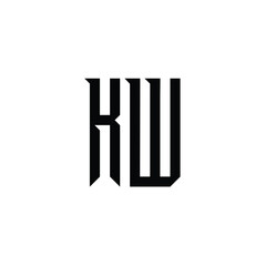 KW monogram logo design letter text name symbol monochrome logotype alphabet character simple logo