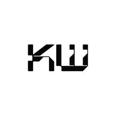 KW monogram logo design letter text name symbol monochrome logotype alphabet character simple logo