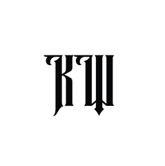KW monogram logo design letter text name symbol monochrome logotype alphabet character simple logo