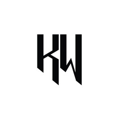 KW monogram logo design letter text name symbol monochrome logotype alphabet character simple logo