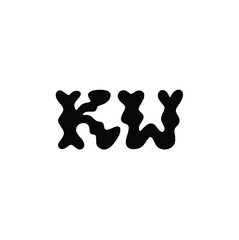 KW monogram logo design letter text name symbol monochrome logotype alphabet character simple logo