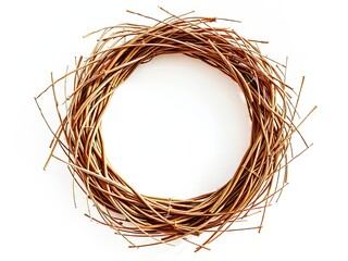 "Empty Brown Rattan Wreath - Vibrant AI Photo