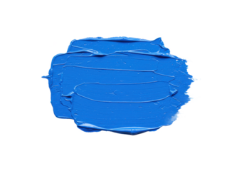 Single blue paint stroke isolated on white background