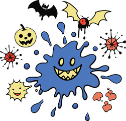 halloween pumpkin with bats