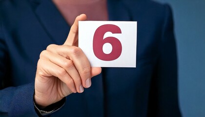 数字を持つ手　6