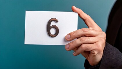 数字を持つ手　6