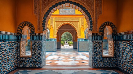 Moorish Palace Architecture: A Serene Courtyard in Seville