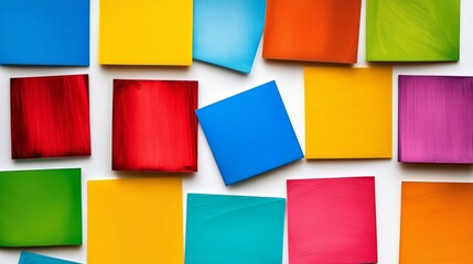 Colorful array of sticky notes with different colors and shapes. The idea behind this image is to showcase the diversity and creativity of the notes, as well as their potential for organization