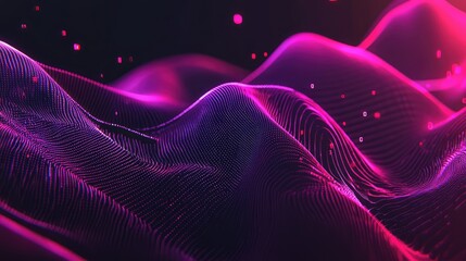 Advanced technology theme with abstract glowing data waves, dynamic light trails, and futuristic geometric patterns