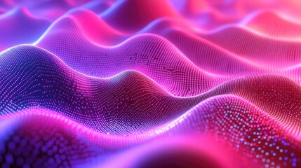 Advanced technology theme with abstract glowing data waves, dynamic light trails, and futuristic geometric patterns