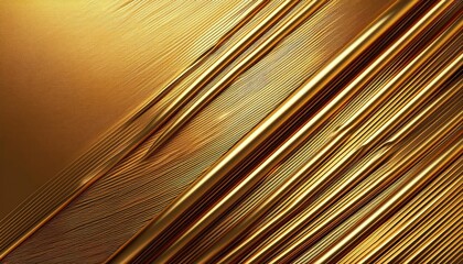 A luxurious, textured gold foil metallic surface with slanted parallel lines, creating an elegant and abstract background with a shimmering golden finish.
