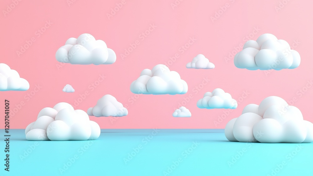 Poster machine learning deep training concept. colorful clouds float above a serene blue surface against a 