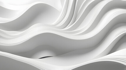 Abstract Wave Background - Minimal White Geometric Wallpaper
