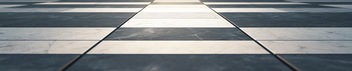 Fototapeta premium Luxurious Urban Perspective: Empty City Square with Marble Flooring. Abstract Low-Angle View for High-End Marketing Backgrounds. Sleek Design Element for Posters, Banners, and Digital Media Showcasing