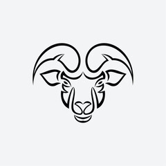 Big Horn Sheep Line Art for Wildlife logo design