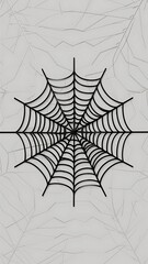 Seamless spider web. Connected black lines on white background