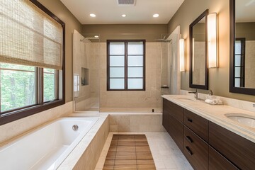 Luxurious Modern Bathroom With Freestanding Tub and Shower