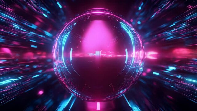 Technology abstract background. Cyberspace with digital light beam surrounded by binary code and futuristic gridlines, symbolizing advanced technology and data transfer.