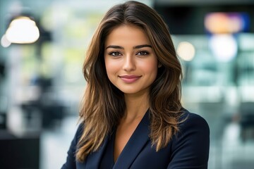 Fototapeta premium Confident Female News Anchor in a Professional Studio Setting