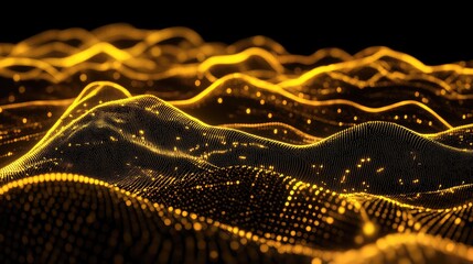 A conceptual close-up of glowing stock market data points and charts, symbolizing the growth and fluctuations of the stock market