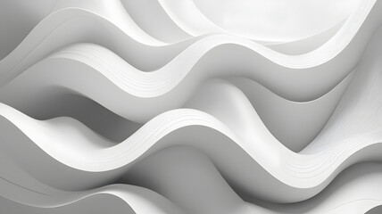 Fototapeta premium Abstract Wave Background - Minimal White Geometric Wallpaper