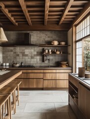 Modern Minimalist Kitchen Design With Wood Accents
