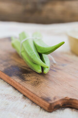 Okra, a crunchy vegetable with a mild taste