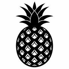 Black Pineapple Illustration Vector