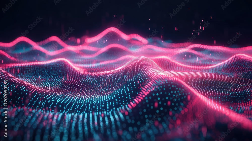 Poster a conceptual image of a glowing financial chart, showing upward trends with abstract digital data fl