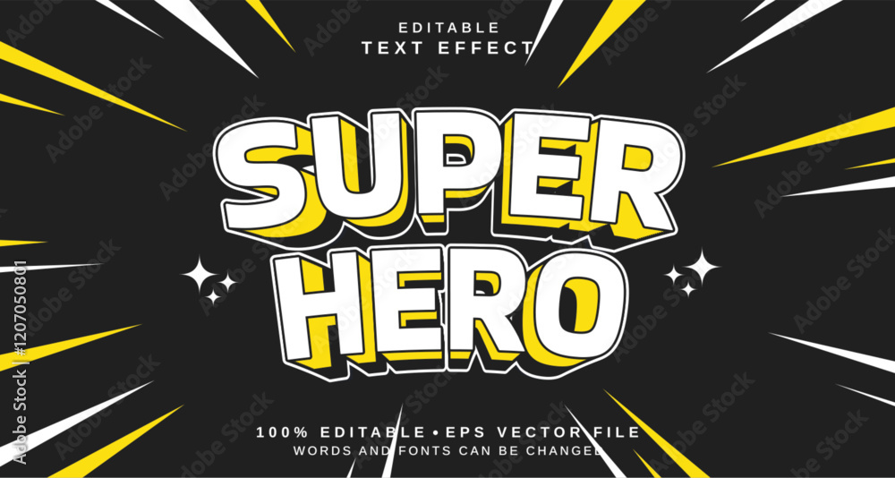 Poster editable text style effect - super hero text style theme.