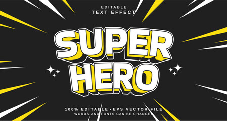Editable text style effect - Super Hero text style theme.