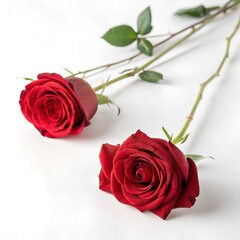 Elegant Trio of Roses Pink White and Red on White Background