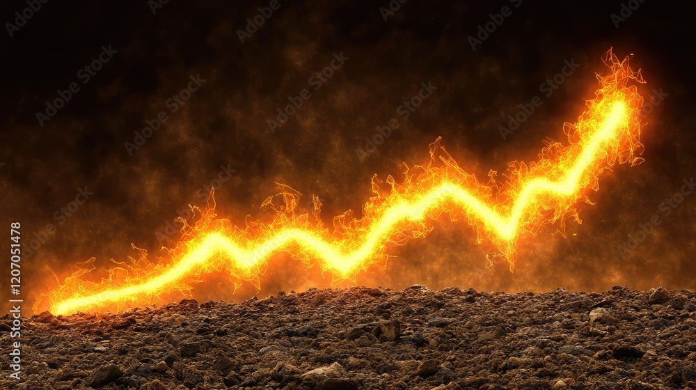 Aufkleber a conceptual image of a glowing stock chart with increasing data points, showing the rising value of